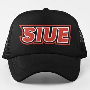 NEW SIUE Edwardsville Cougars Wordmark Foam Trucker Mesh Snapback Hat BLACK